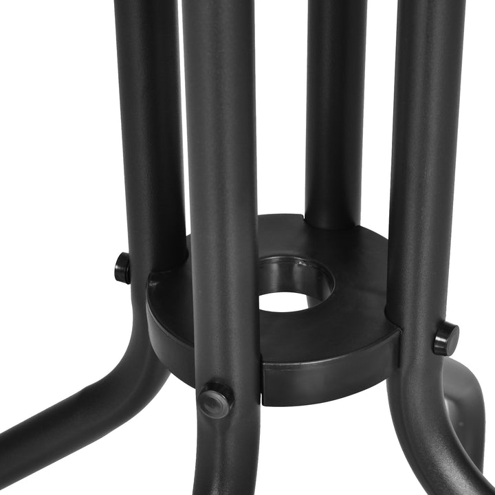 Bistro Coffee Table Outdoor Tempered Glass Top Table Garden Round Dining Table - 60cm Diameter