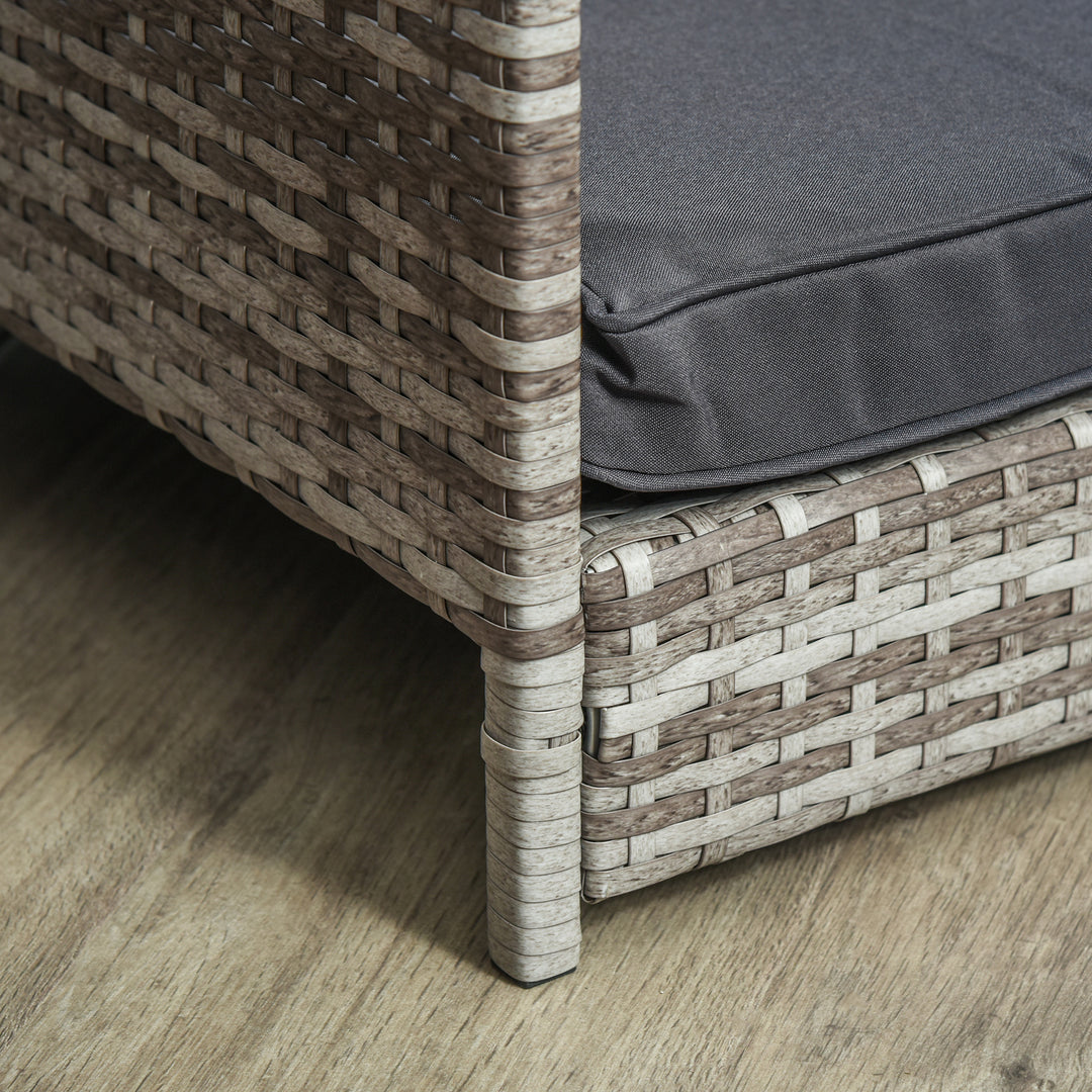 Wicker Dog House, Rattan Pet Bed, with Removable Cushion, Canopy, for Small and Medium Dogs - Dark Grey