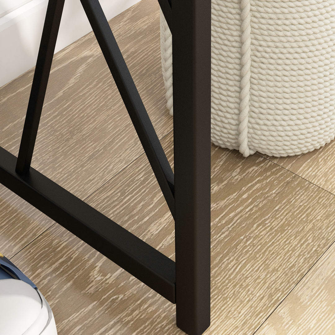 MCL Console Table, Industrial Sofa Table with Metal Frame for Living Room, Hallway, 120 cm, Grey