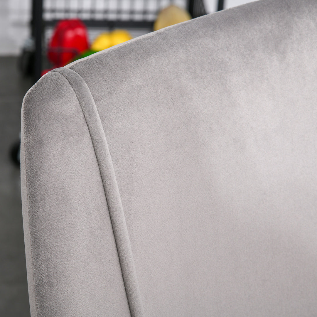 Dining Chairs Set of 2, Modern Upholstered Velvet-Touch Fabric Accent High Back Chairs with Metal Legs for Kitchen, Grey