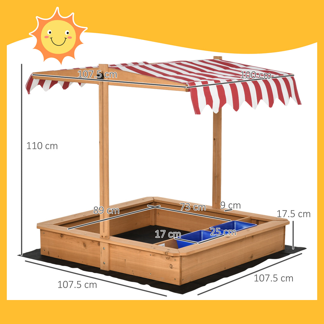 Sand Pit Kids Wooden Sandbox with Cover Children Sandpit Play Station 