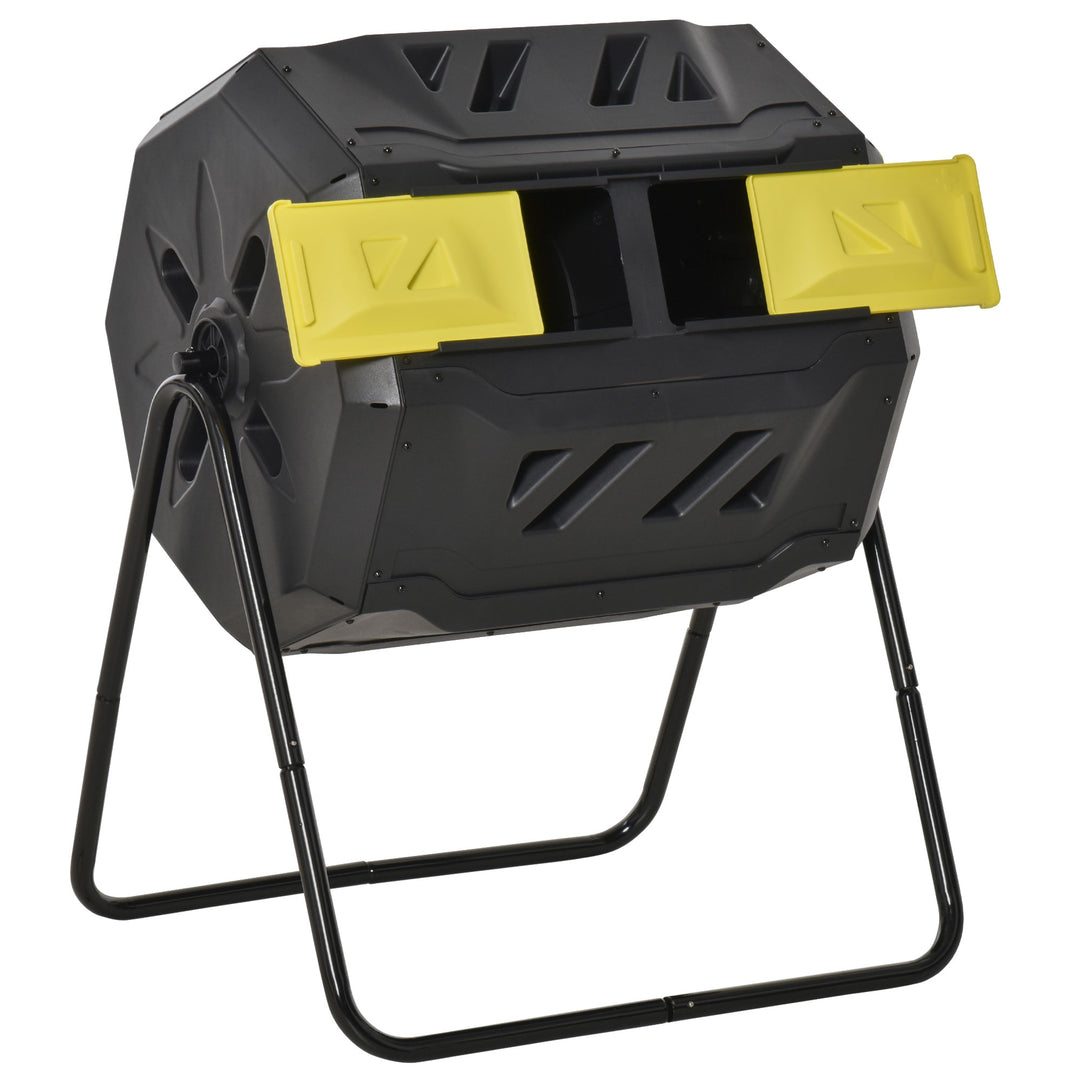 MCL 160L 360° Rotating Dual Chamber Composter - Yellow