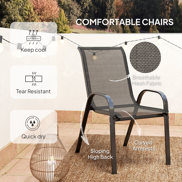 Three-Piece Outdoor Garden Set - Black