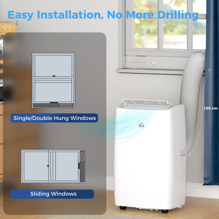 Portable Air Conditioner 12000 BTU, 4-in-1 Air Conditioning Unit, Dehumidifier, Cooling, Fan, Sleep Mode with 3 Speeds, Remote Control, LED Display, 24H Timer, Window Kit, Children Lock, 35m²