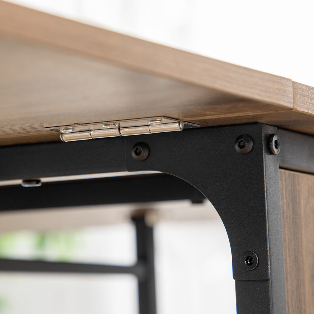 MCL Six-Person Drop Leaf Dining Table - Brown/Black