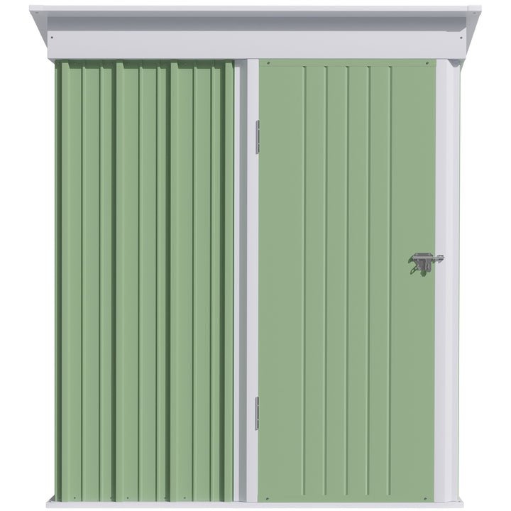 Outsunny 5'x3'x6' Metal Garden Shed Roofed Lean