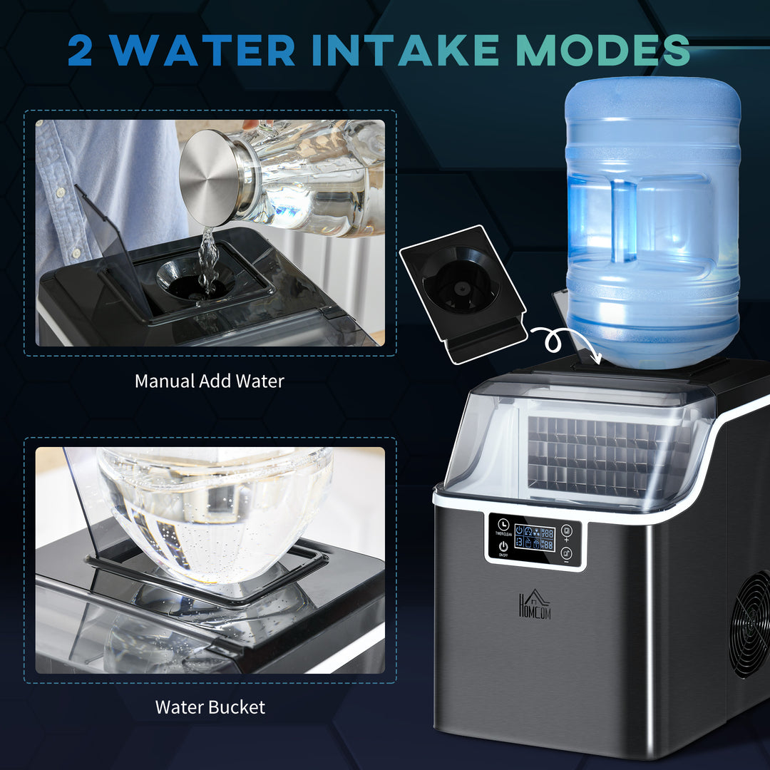 3.2L Compact Ice Machine, with LCD Screen and Accessories - Black
