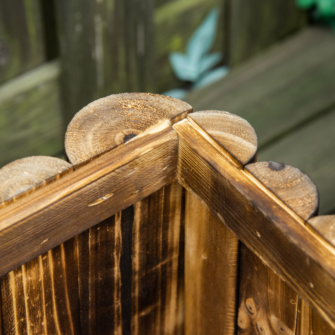 MCL 52L Raised Flower Bed Wooden Rectangular Planter Container Box Herb Pot Flower Pot 78L x 35W x 30H (cm)