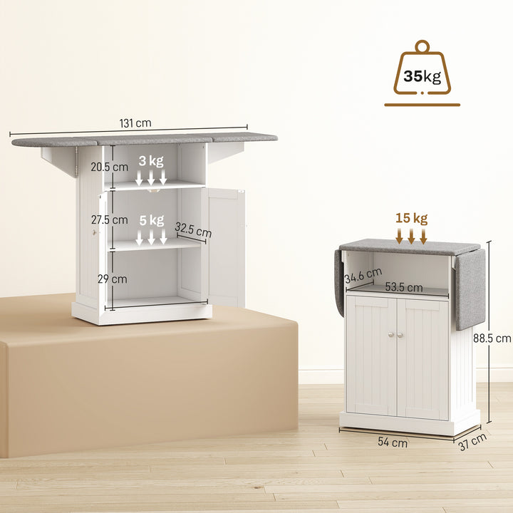 Ironing Board Cabinet on Wheels with Foldable Top, Mobile Storage - view 3