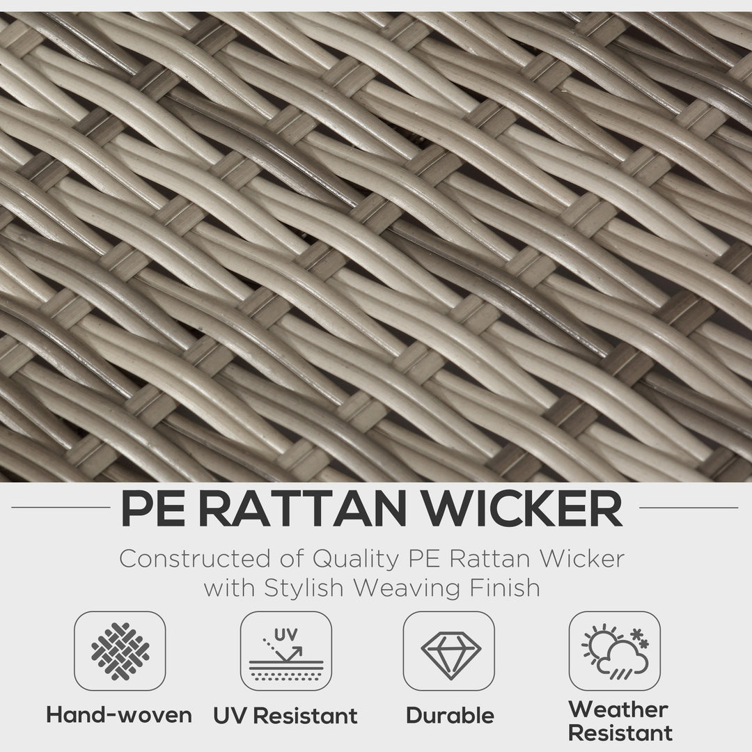 MCL 4 PCs Rattan Garden Furniture Outdoor Sectional Corner Sofa and Coffee Table Set  Conservatory Wicker Weave Furniture with Armrest and Cushions - Light Grey