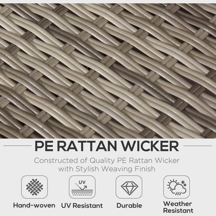 MCL 4 PCs Rattan Garden Furniture Outdoor Sectional Corner Sofa and Coffee Table Set  Conservatory Wicker Weave Furniture with Armrest and Cushions - Light Grey