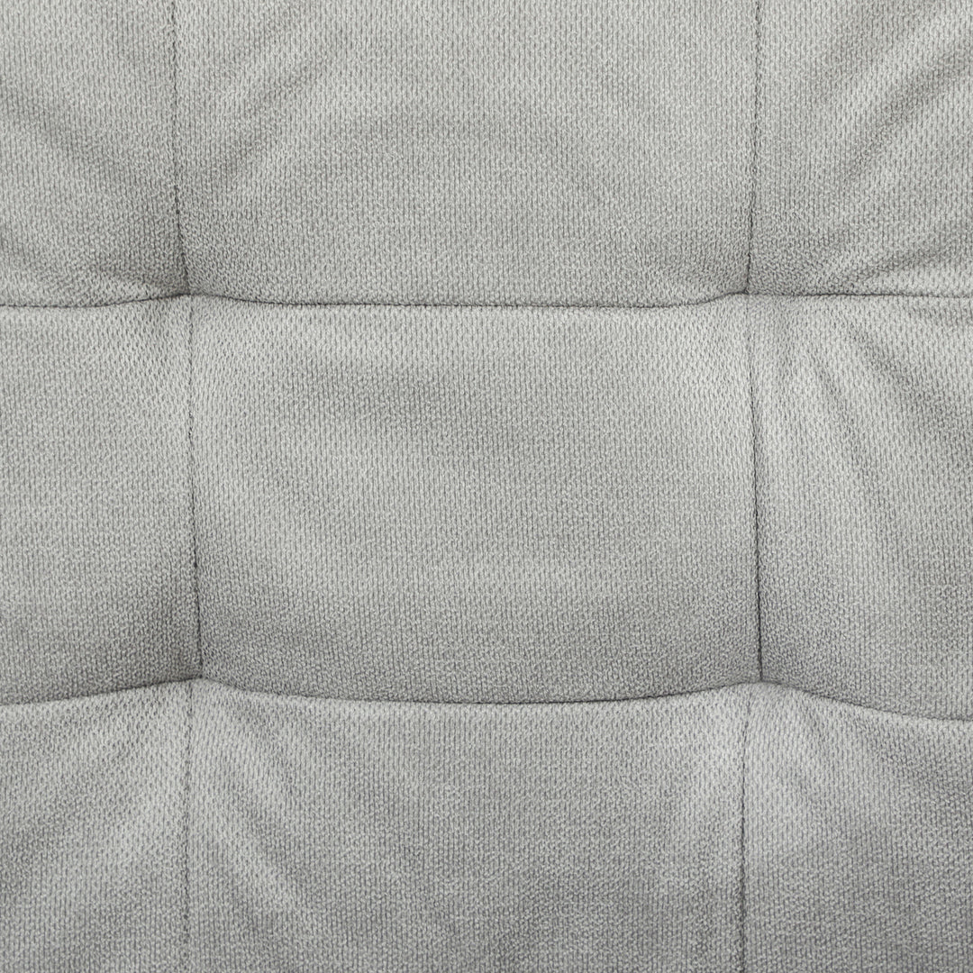 Modern 2 Seater Sofa with Hidden Storage, 117cm Tufted Cotton Couch with Wood Legs, Compact Loveseat for Living Room, Kitchen, Light Grey
