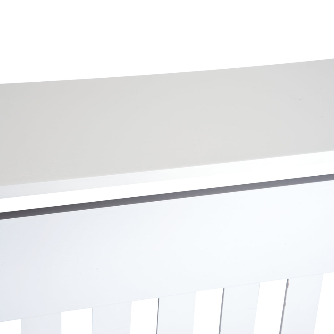 Slatted Radiator Cover Painted Cabinet MDF Lined Grill in White (78L x 19W x 81H cm)