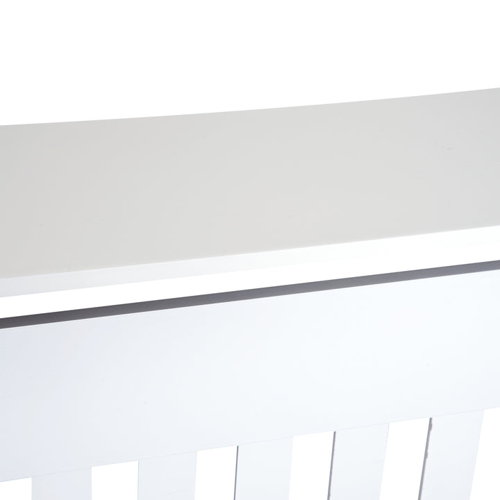 Slatted Radiator Cover Painted Cabinet MDF Lined Grill in White (78L x 19W x 81H cm)