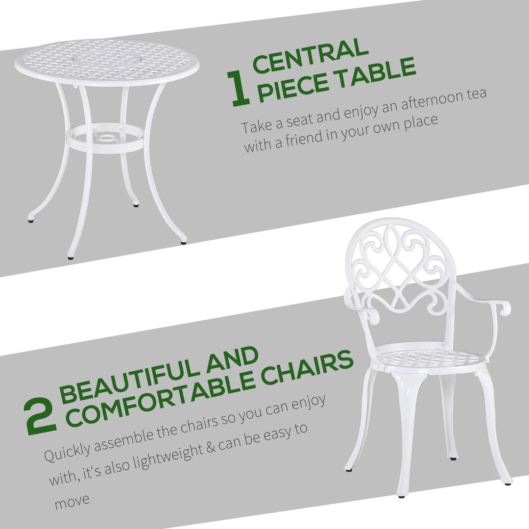 MCL Three-Piece Elegant Aluminium Garden Set - White