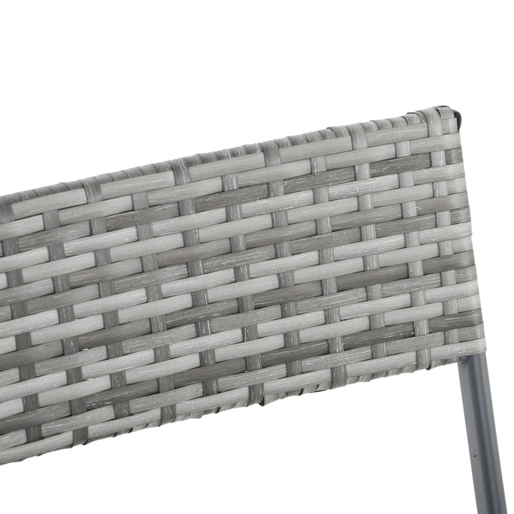 MCL 2-Seater Chair Bistro Set Garden Patio Table & Chair Black Rattan Furniture Grey