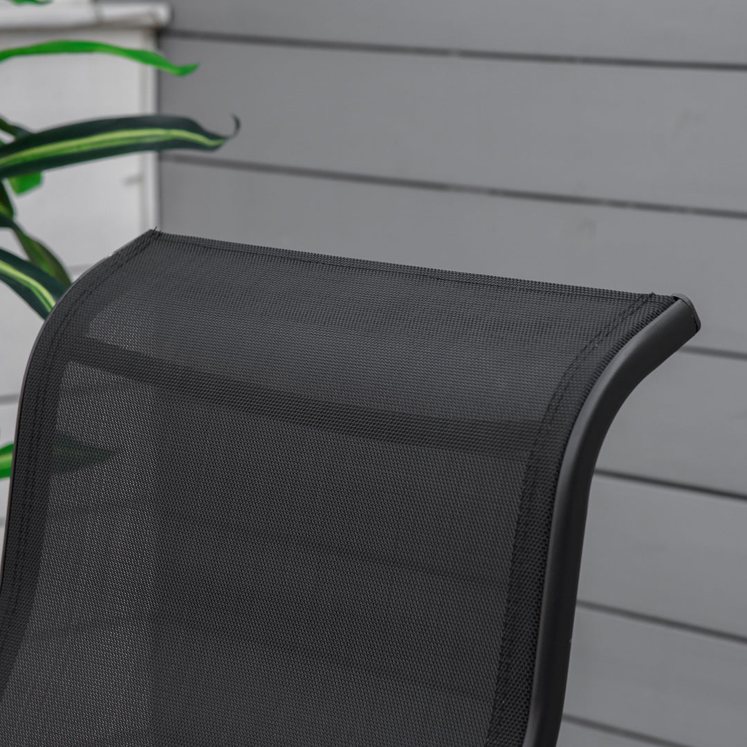 MCL Outdoor Gliding Rocking Chair with Sturdy Metal Frame Garden Comfortable Swing Chair, Black