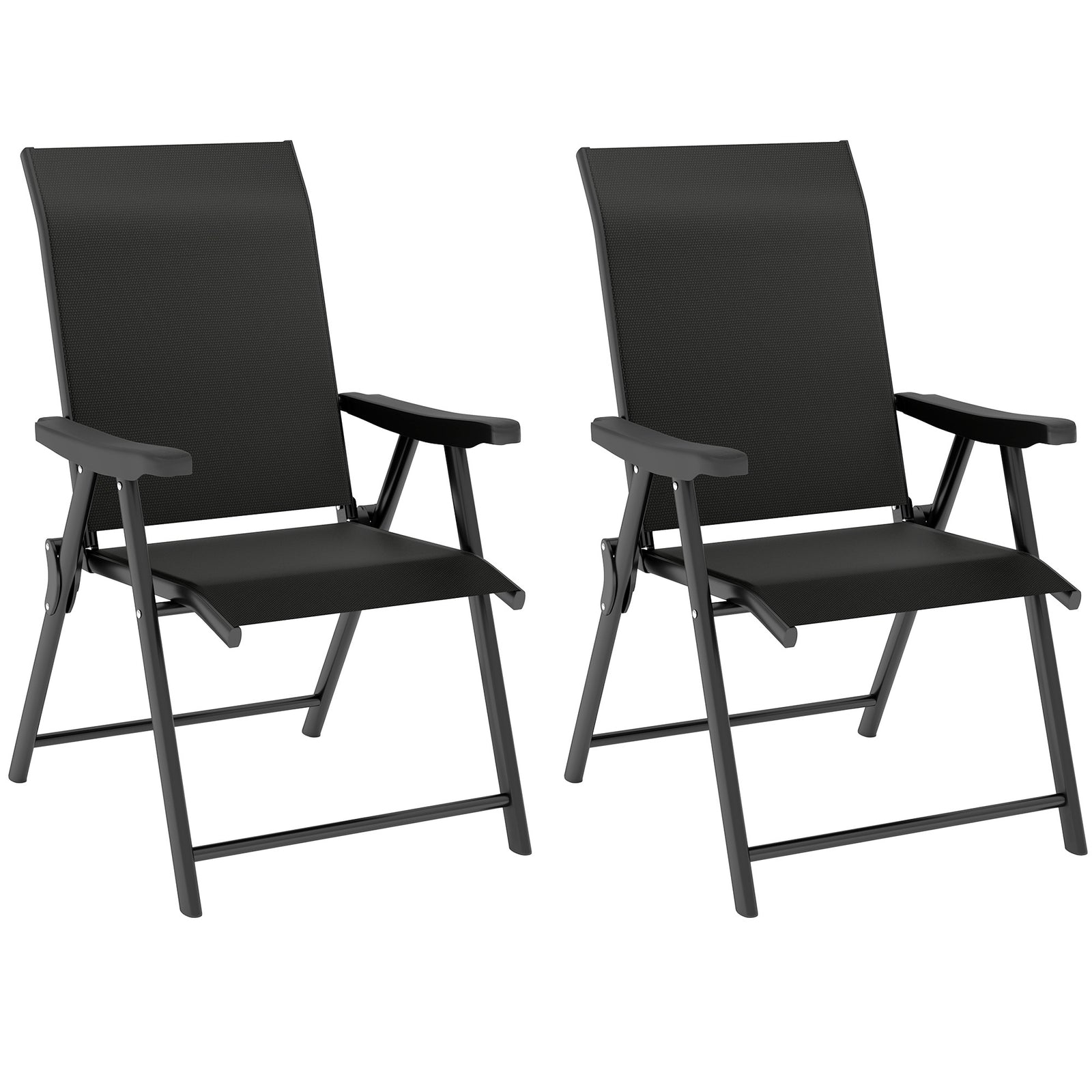 Set of Two Folding Outdoor Chairs - Black
