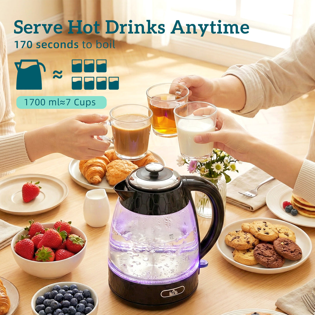 Kettle and Toaster Set, 1.7L 3000W Rapid Kettle with Strix Thermostat, 4 Slice Toaster with 7 Browning Controls