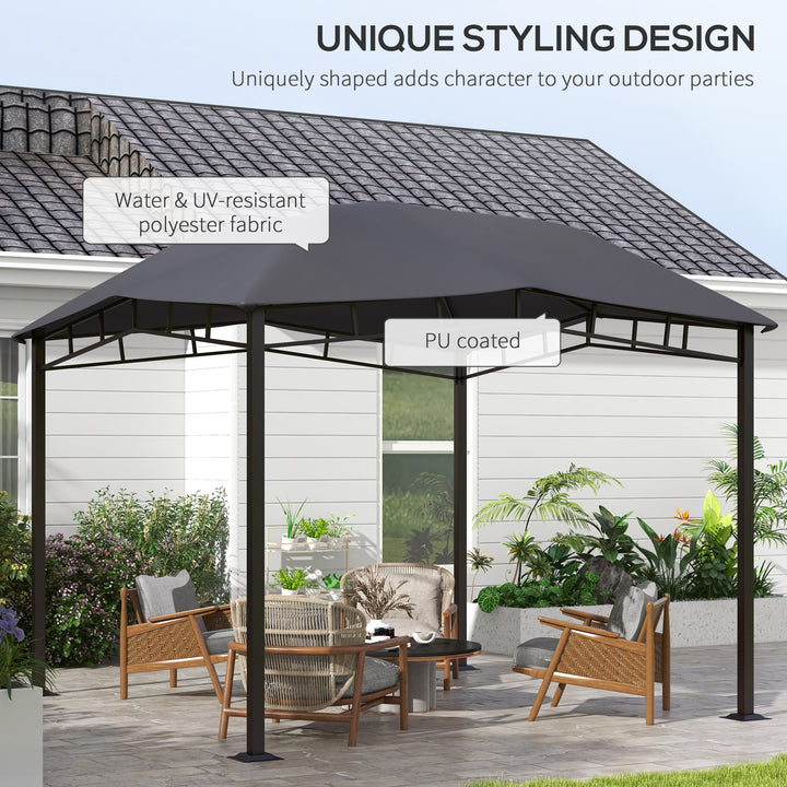 3x3(m) Outdoor Gazebo Garden Gazebo Pavilion Sunshade Canopy Tent with Steel Frame, Grey