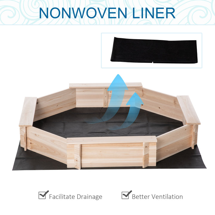 Kids Wooden Sand Pit Children Sandbox with Cover Outdoor Playset for Backyard for 3-8 years 139.5 x 139.5 x 21.5 cm