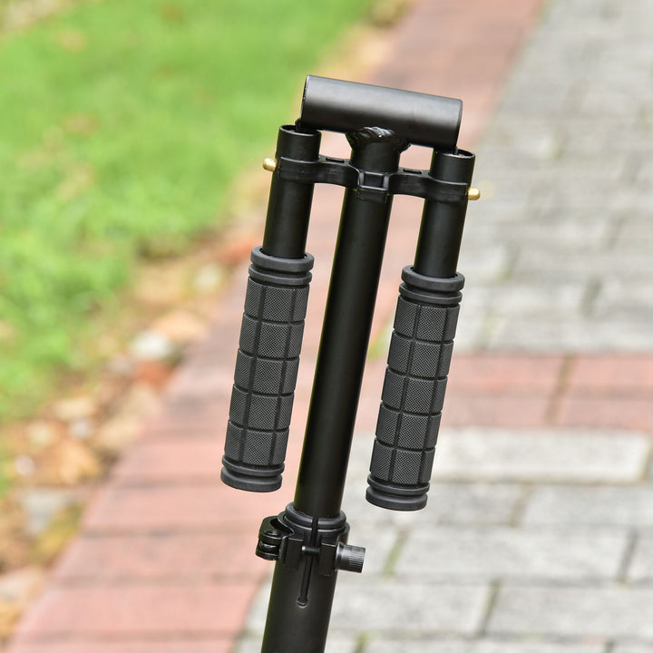 Folding Kick Scooter, Adjustable Ride On Scooter with 200mm Big Wheels and Double Shock Absorption, Urban Scooter for 14+ Teens Adult, Black