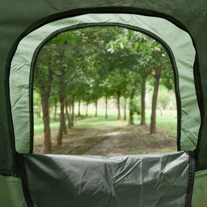 1 person Foldable Camping Tent w/Sleeping Bag Air Mattress Outdoor Hiking Picnic Bed cot w/Foot Pump