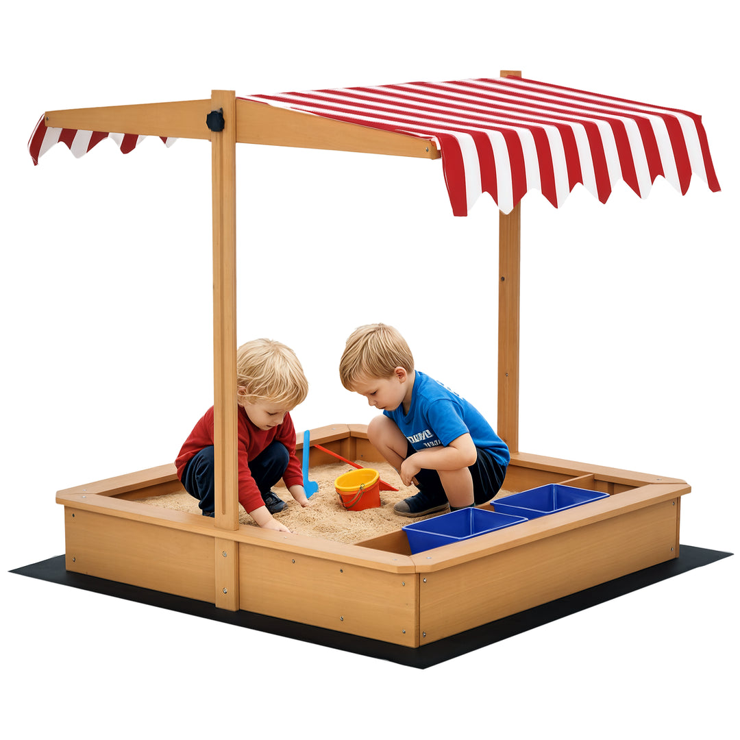 Sand Pit Kids Wooden Sandbox with Cover Children Sandpit Play Station 