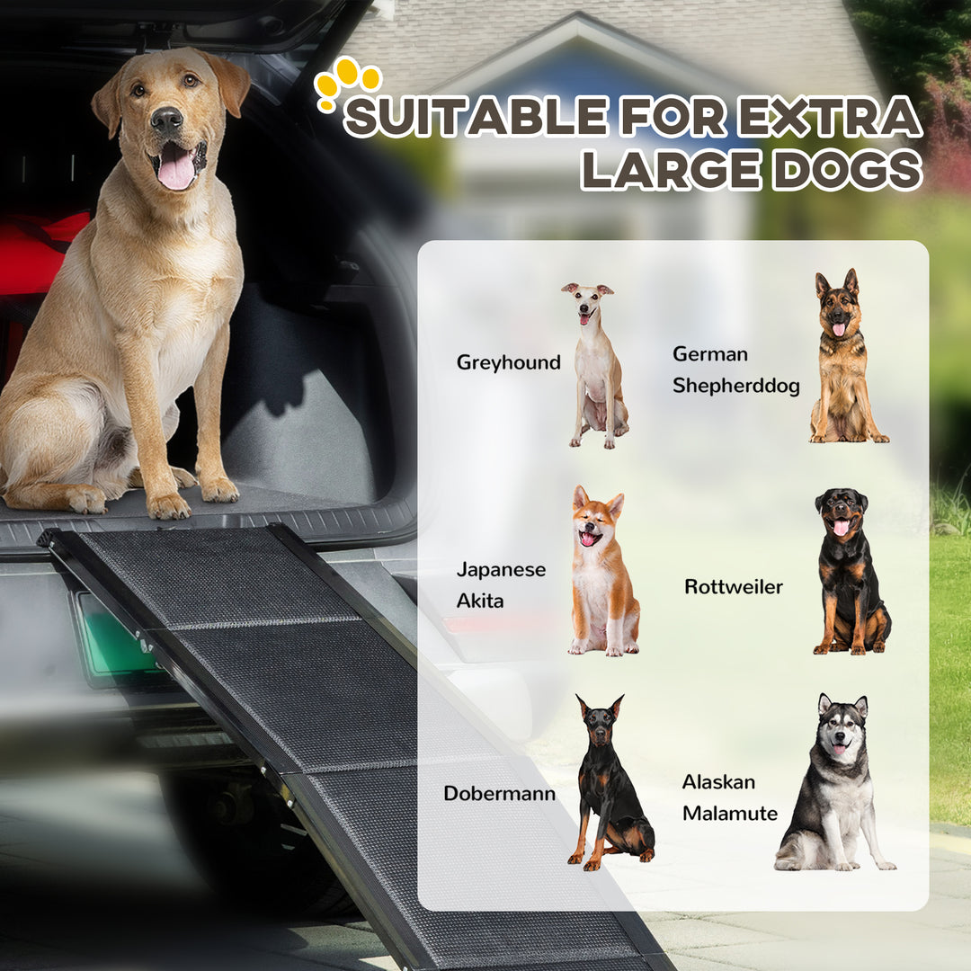 Folding Dog Ramp for Car, Portable Pet Ramp, with Non-Slip Surface, Aluminium Alloy Frame, for XL Dogs