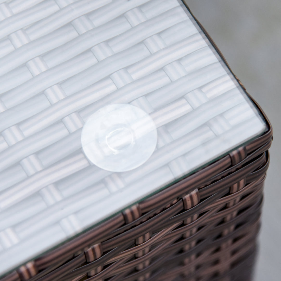 MCL Rattan Corner Sofa Set 4-Seater Outdoor Garden Sofa for Patio - Brown