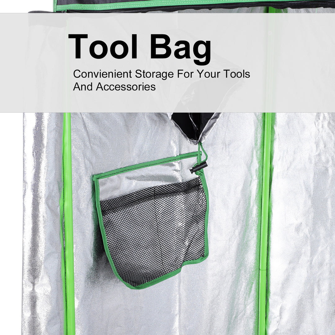 MCL Grow Tent Reflective Mylar Hydroponic with Adjustable Vents and Floor Tray for Indoor Plant Growing, 120 x 60 x 150 cm (47" x 23.5" W x 59")