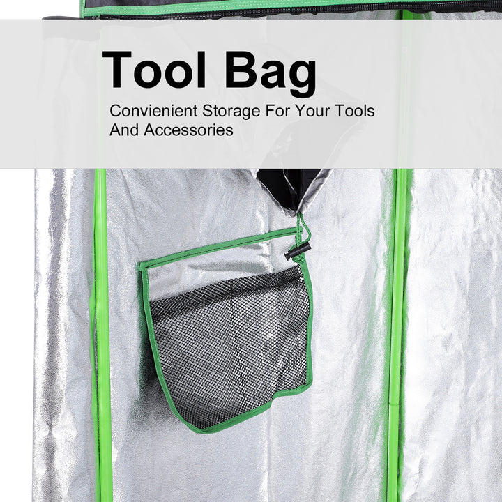 Grow Tent Reflective Mylar Hydroponic with Adjustable Vents and Floor Tray for Indoor Plant Growing, 120 x 60 x 150 cm (47" x 23.5" W x 59")