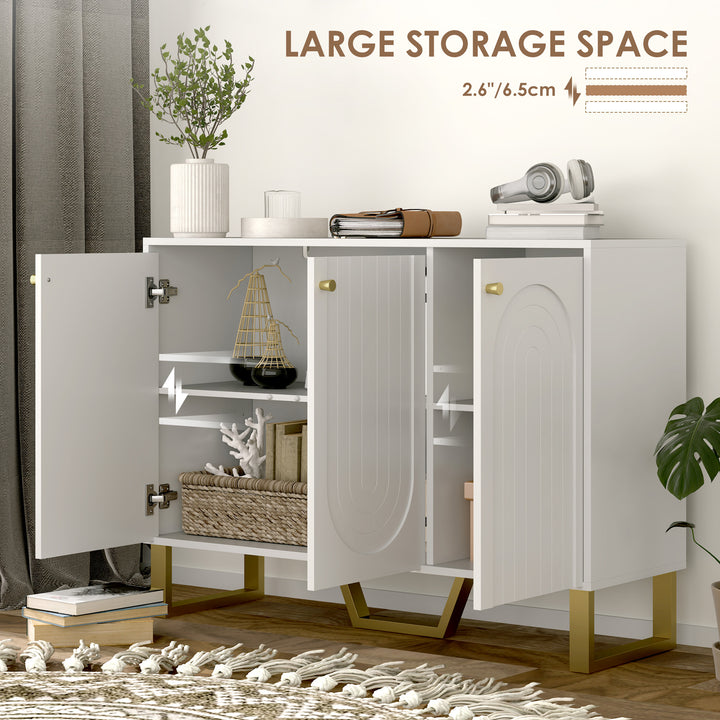 3-Door Sideboard Storage Cabinet - White