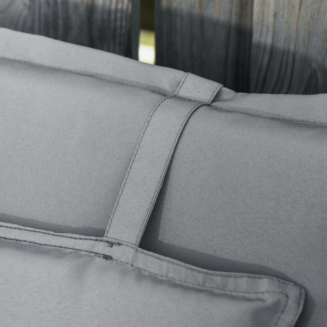 Set of 2 Outdoor Chair Cushions, High Back Padded Patio Chair with Pillow for Indoor and Outdoor Use, Dark Grey