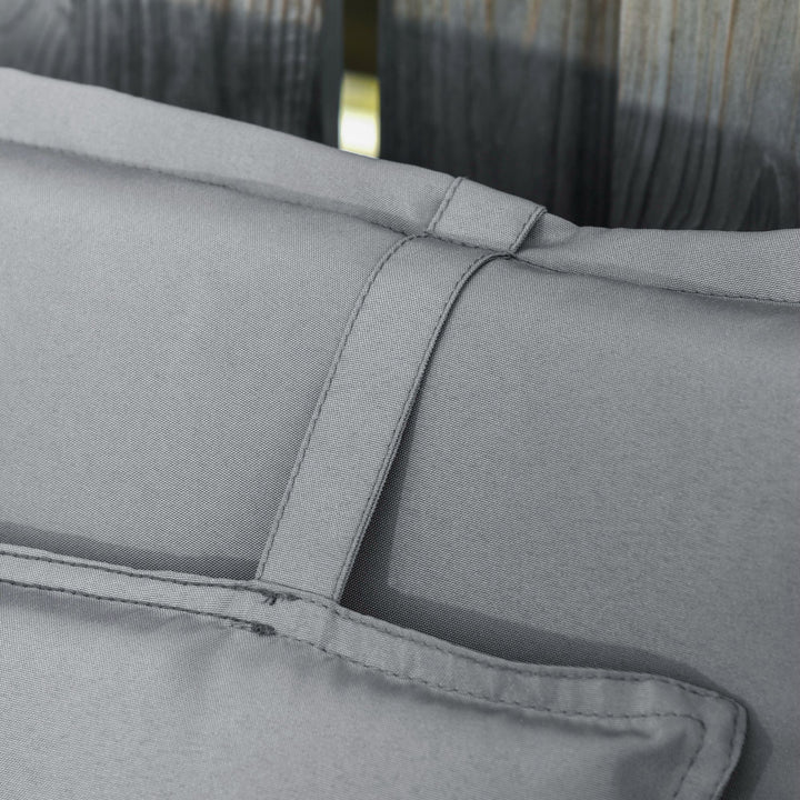 Set of 2 Outdoor Chair Cushions, High Back Padded Patio Chair with Pillow for Indoor and Outdoor Use, Dark Grey