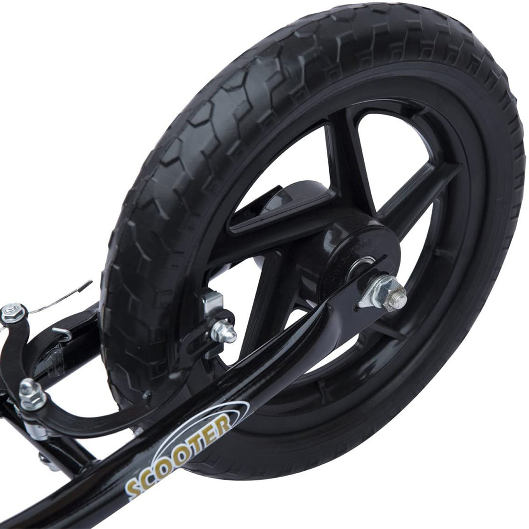 Kids Scooter Kick Scooter, with 12" EVA Tyres, Rear Brake, Big Wheels Scooter for 5-12 Years , Black