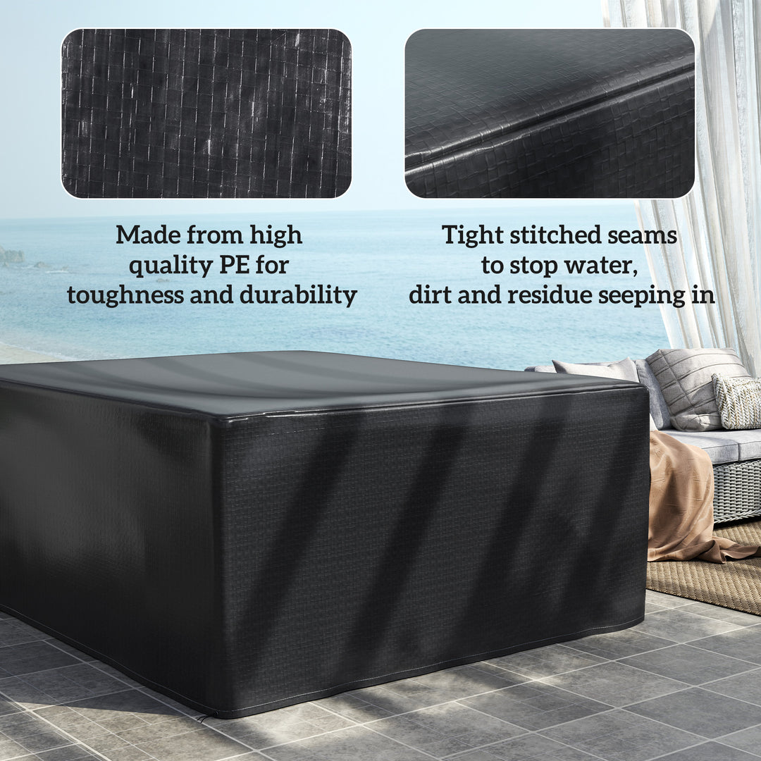 Garden Furniture Cover, Waterproof Anti-UV Large Protective Patio Set Covers, 235 x 190 x 90cm, Black