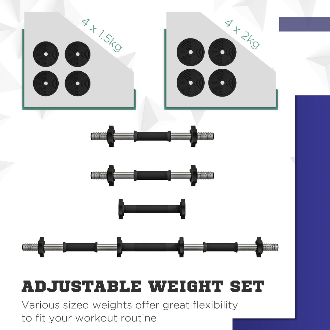 Adjustable Weight Barbell &amp; Dumbbells Set Free Weights Strength Muscle