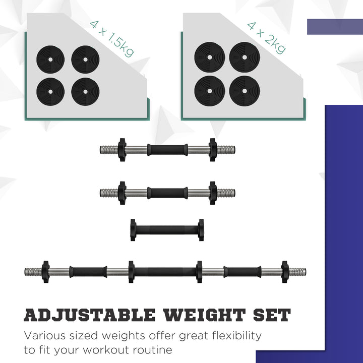 Adjustable Weight Barbell &amp; Dumbbells Set Free Weights Strength Muscle