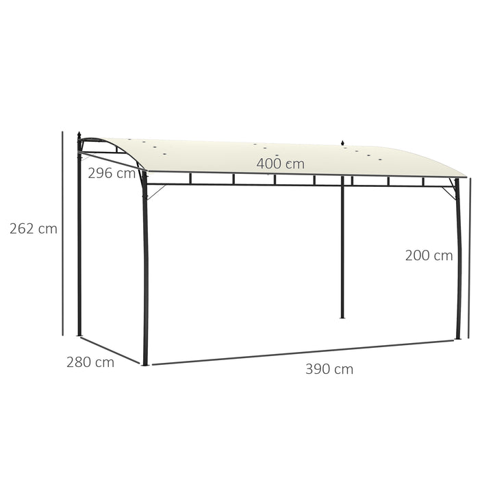 3 x 4m Metal Frame Pergola - Cream