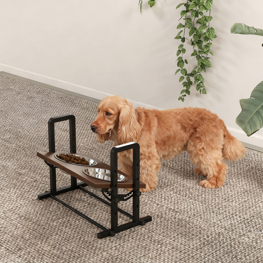 Raised Dog Bowls with Stand, 4 Heights Adjustable Pet Feeder with 3 Adjustable Angles for Small, Medium &amp; Large Breeds