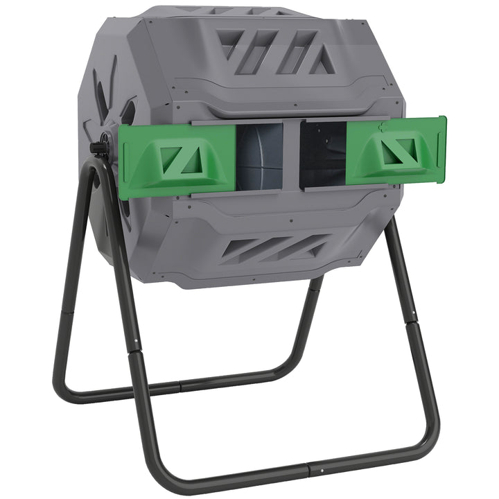 MCL 160L 360° Rotating Dual Chamber Composter - Grey