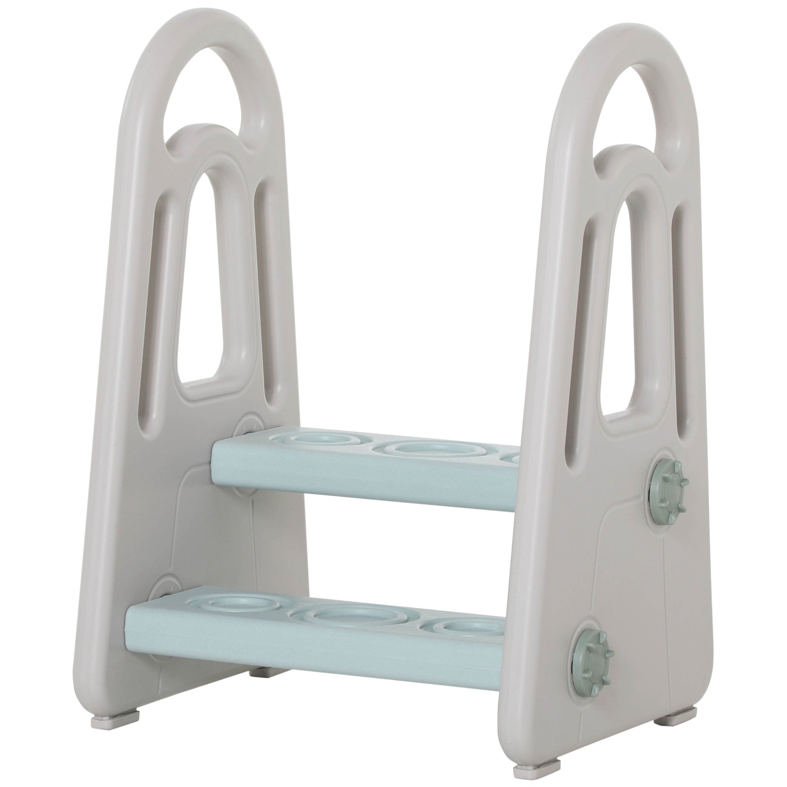 Kids Toddler Step Stool Ladder Kitchen Helper for Toilet Potty Training Bathroom Sink Bedroom Blue and Grey