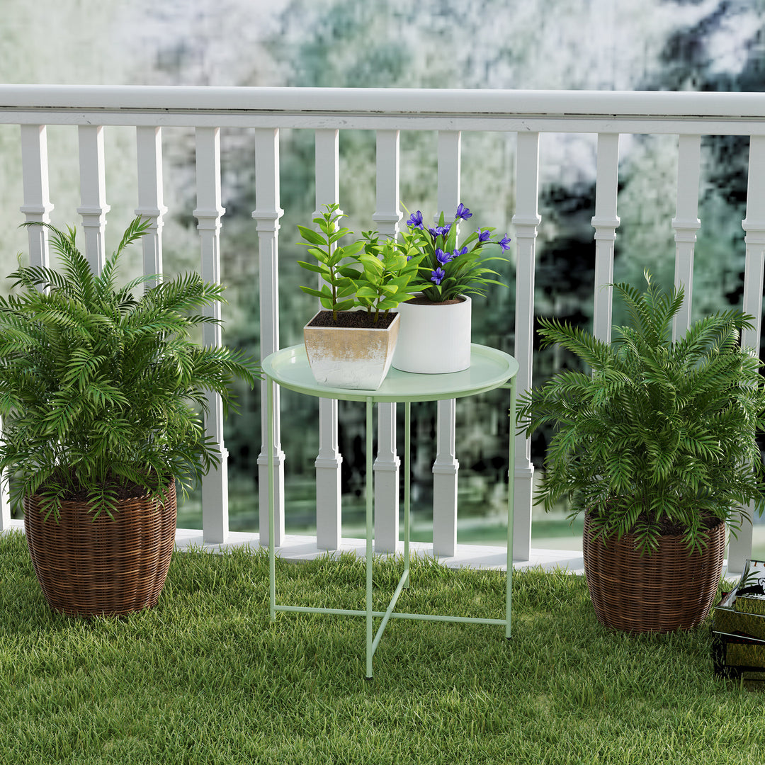 Steel Removable Tray Top Garden Table - Green