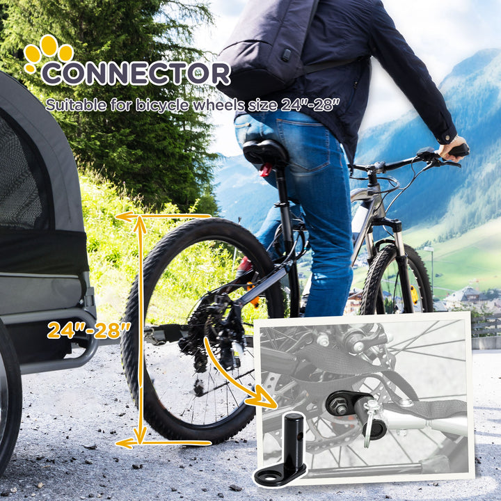 Steel Dog Bike Trailer Pet Cart Carrier for Bicycle Kit Water Resistant with Hitch Coupler Travel Grey and Black