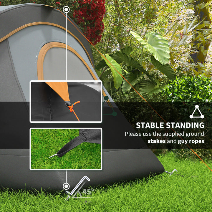 5-6 Man Dome Camping Tent - Light Grey and Black