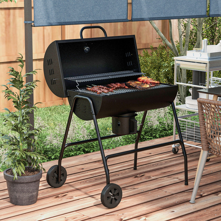 Steel Charcoal BBQ, with Ash Catcher and Warming Rack