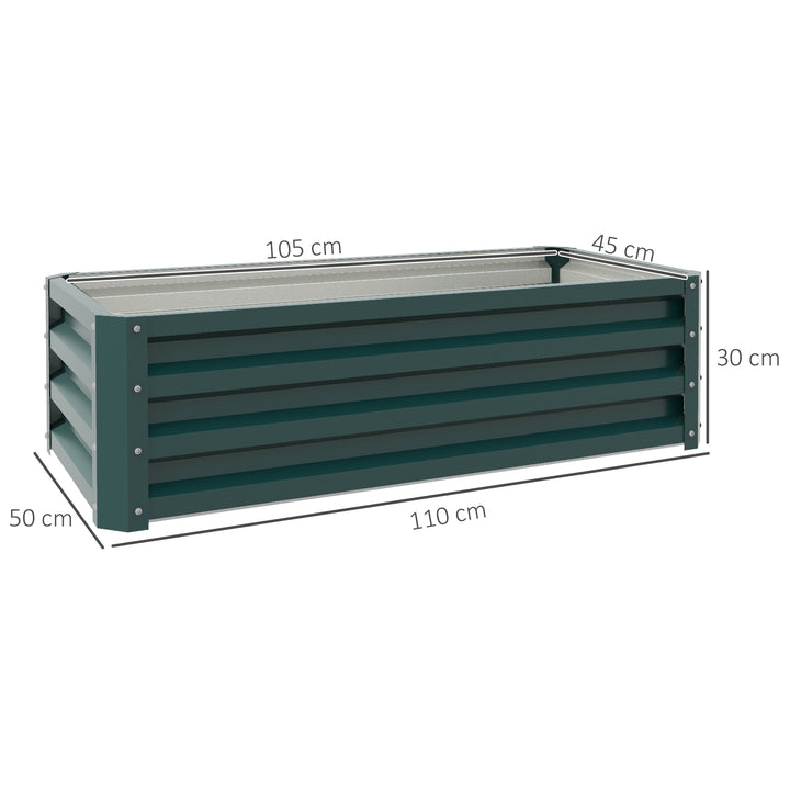 Set of Two 110 x 65cm Steel Planter Boxes - Green
