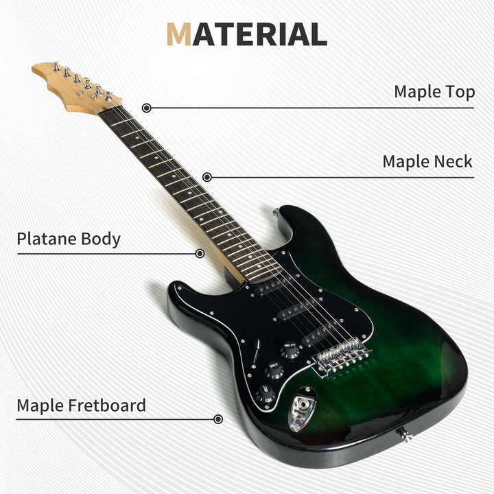 Six-String Electric Guitar, with 15W Amplifier, Digital Turner, Picks, Shoulder Strap, Case Bag