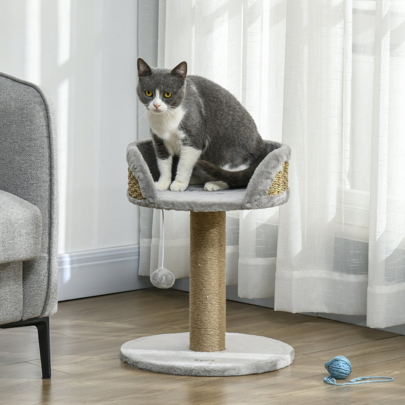 Cat Tree Tower with Scratching Posts, Grey